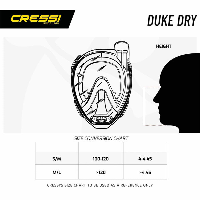 Snorkeling Full Face Mask Duke Transparent-Red M-L Cressi XDT010058