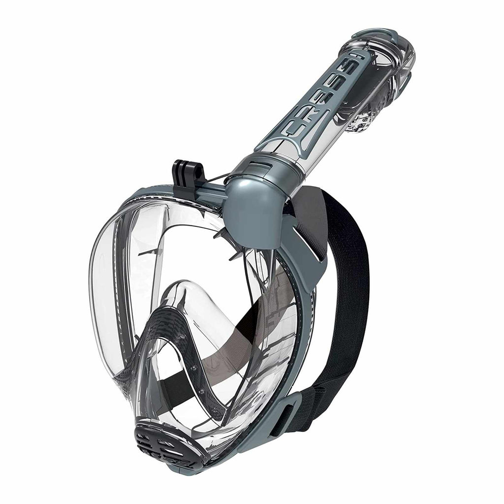 Snorkeling Full Face Mask Duke Action Transparent-Silver M-L Cressi XDT010255