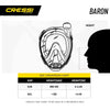 Snorkeling Full Face Mask Baron Transparent-Blue S-M Cressi XDT020020