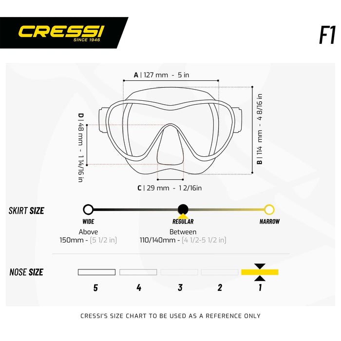 Masque de plongée en apnée F1 Cressi