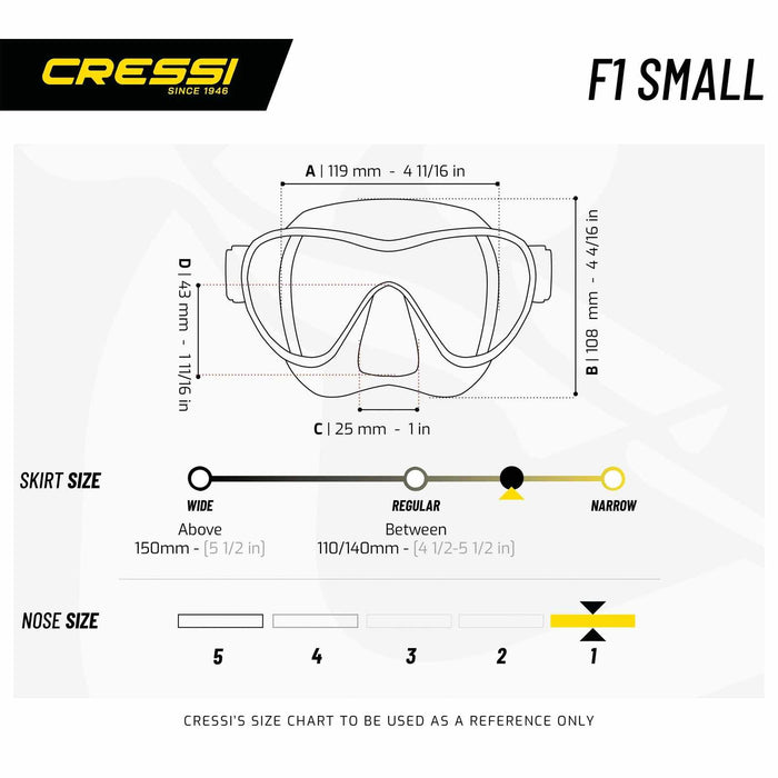 Snorkeling Silicone Mask F1 Small Pink Cressi ZDN311040