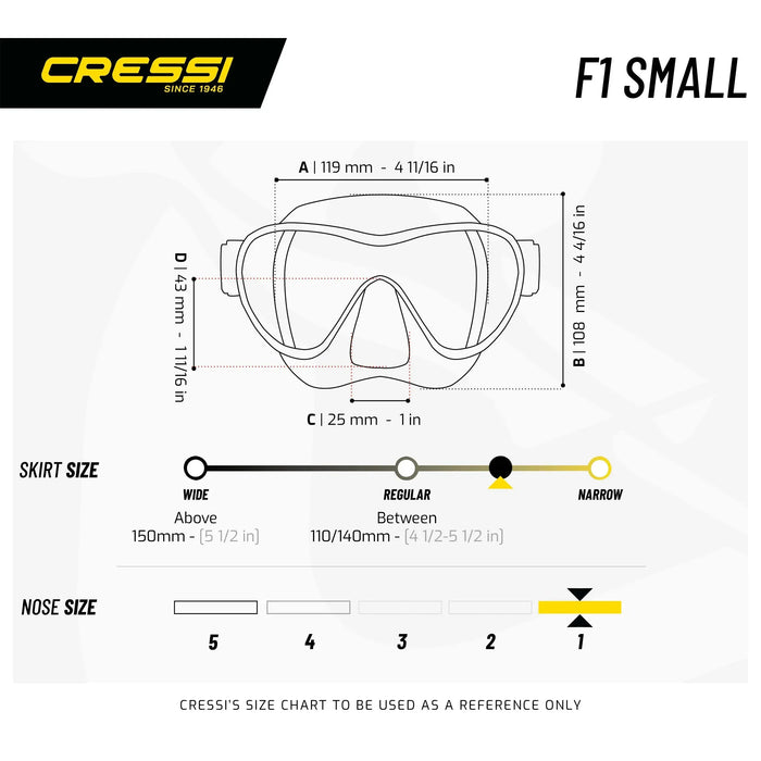 Mascara de Snorkel F1 Pequeña Cressi